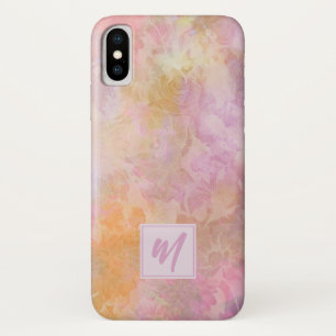Pastel Florals With Chic Script Monogram Case-Mate iPhone Case