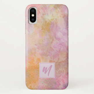 Pastel Florals With Chic Script Monogram Case-Mate iPhone Case