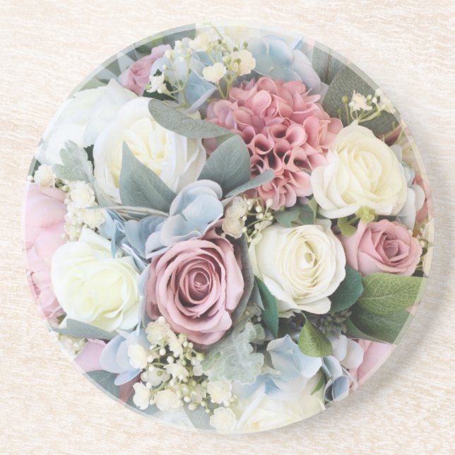 Pastel Flower Bouquet  Coaster (Front)