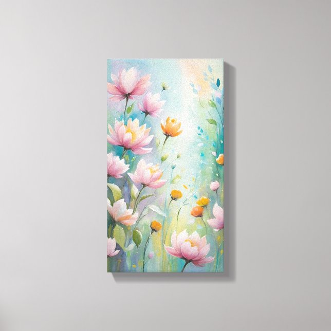 Pastel Flower Canvas Wall Art (Front)