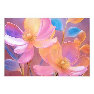 Pastel Flower Design Photo Print