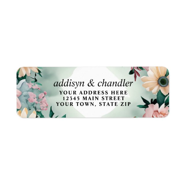 Pastel Flower Elegance: Sage Green Floral Wedding (Front)