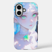Pastel Flower Elf with Luminous Green Eyes