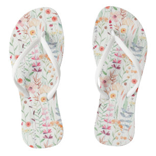 Pastel Flower Garden Pattern Jandals
