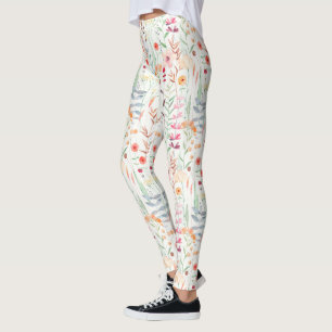 Pastel Flower Garden Pattern Leggings