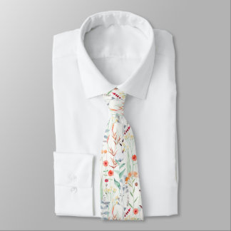 Pastel Flower Garden Pattern Tie