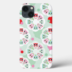 pastel flower owl background pattern iPhone 13 case