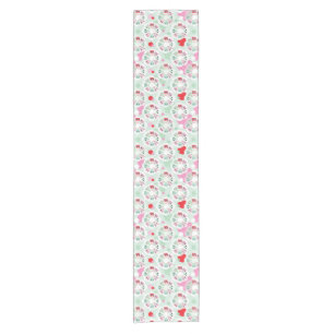 pastel flower owl background pattern short table runner