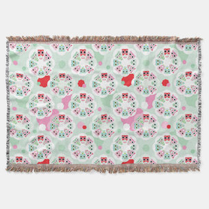pastel flower owl background pattern throw blanket