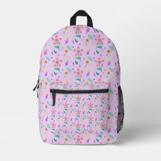 "Pastel Flower Pattern – Cute Watercolor Floral De Printed Backpack