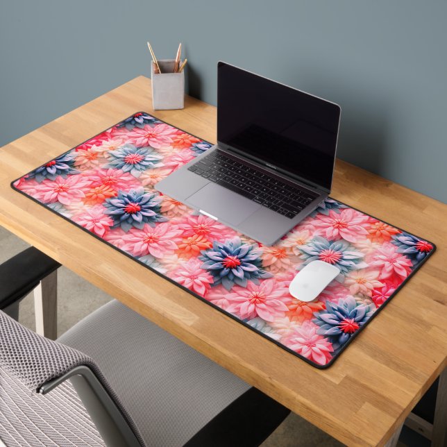 Pastel Flower Pattern Desk Mat (Office 2)