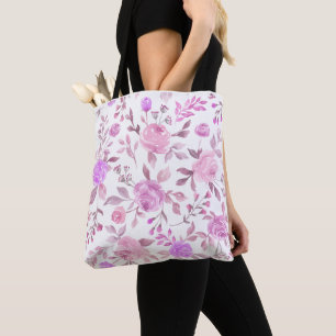 Pastel Flower Pattern Tote Bag