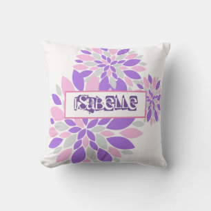 Pastel Flower Petals Isabelle Cushion Throw Pillow