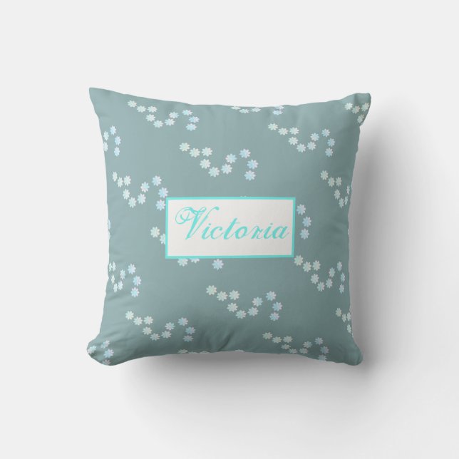 Pastel Flower Petals Victoria Cushion Throw Pillow (Front)