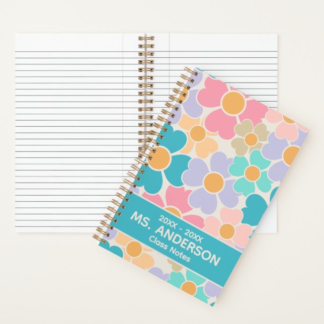 Pastel Flowers Academic Year Personalised Notebook (Inside)