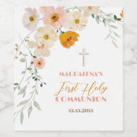 Pastel flowers and greenery First Holy Communion 