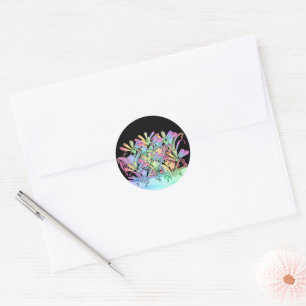 Pastel Flowers Black Envelope Seal