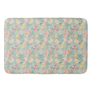 Pastel flowers. Garden beauty. Bath Mat