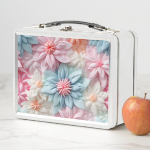 Pastel Flowers Metal Lunch Box