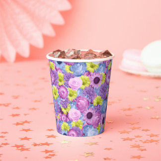 Pastel Flowers Paper Cup