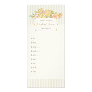 Pastel Flowers Rack Card with Faux Gold Effect