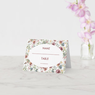 Pastel flowers roses wedding place cards