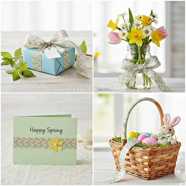 Pastel flowers satin ribbon (Creator Uploaded)