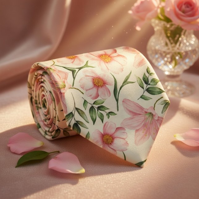Pastel Flowers Soft Colors Tie (Creator Uploaded)