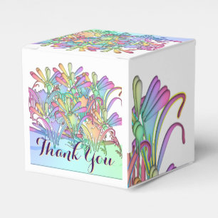 Pastel Flowers Thank You Wedding Reception Favour Box