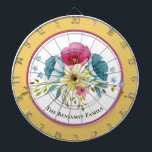 Pastel Flowers Watercolor Family Personalise Dartboard<br><div class="desc">Red Blue Yellow Flowers Watercolor Family Personalise Dart Board makes a beautiful addition to your game decor. Personalise it with your name or family name.</div>
