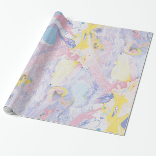 Pastel Fluid Colours Marble Swirls Wrapping Paper