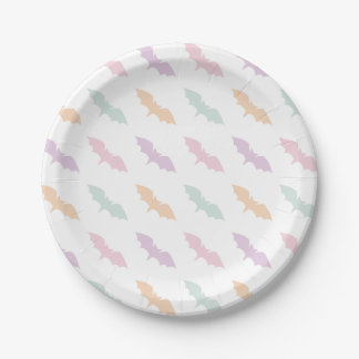 Pastel Flying Bats Halloween Birthday Decor Paper Plate