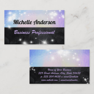 Pastel Foil Black Texture Sparkle Business Card