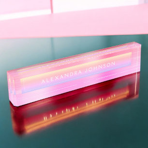 Pastel Foil   Luxury Professional Modern Nameplate