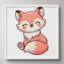 Pastel Fox, Soft Colour Fox Art, Woodland Fox Phot