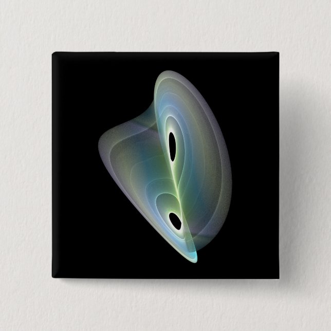 pastel  fractal 15 cm square badge (Front)