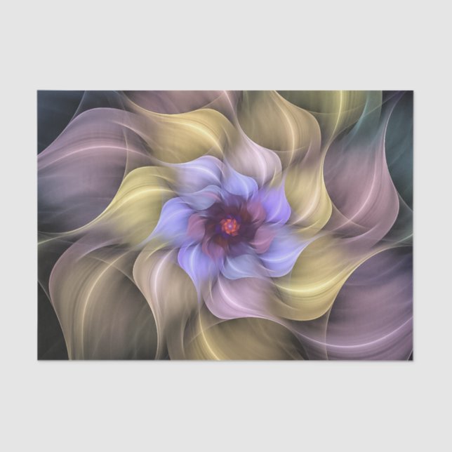 Pastel Fractal Flower Swirling Petals  Tissue Paper (Front)