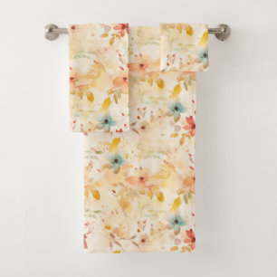 Pastel Free Spirit Floral Bath Towel Set