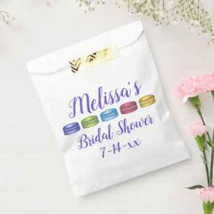 Pastel French Macaron Cookie Pastry Bridal Shower Favour Bags