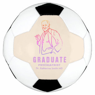 Pastel Freud Psychology Personalized Graduate Name Soccer Ball