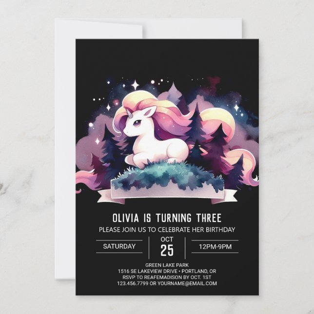 Pastel Fun Horse Birthday Invitation (Front)