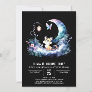 Pastel Fun Tiger Birthday  Invitation