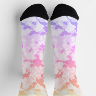 Pastel Funky Eclectic Boho Abstract Cloudy Sunset Socks