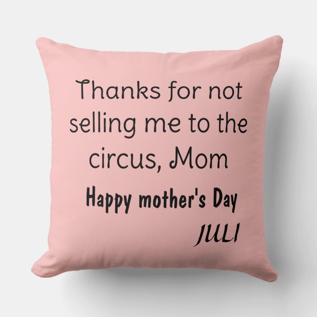 pastel funny modern simple happy mother's day cushion (Front)