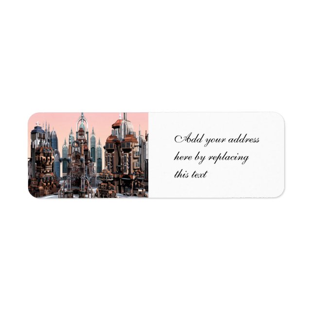 Pastel Futuristic City Fantasy Skyline Art (Front)