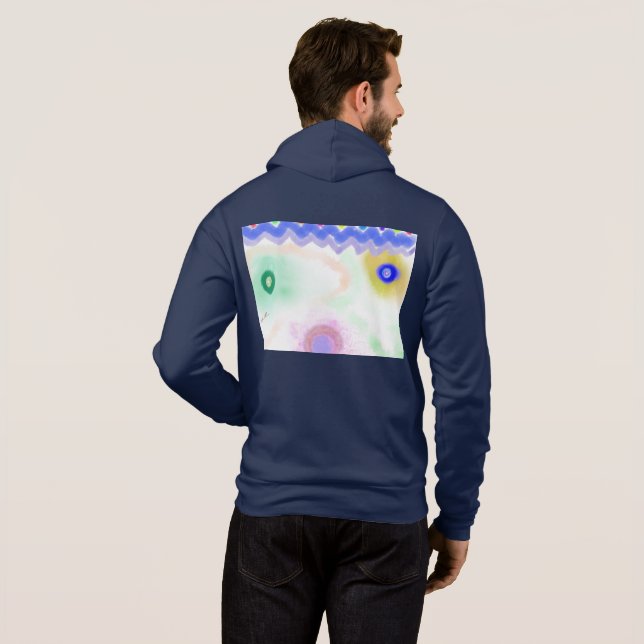 Pastel Galaxies Impressionist Men's Zip-Up Hoodie (Back Full)