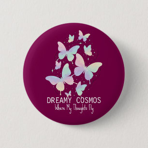Pastel Galaxy Butterflies Dreamy Aesthetic 6 Cm Round Badge