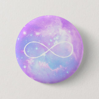 Pastel galaxy infinity loop 6 cm round badge