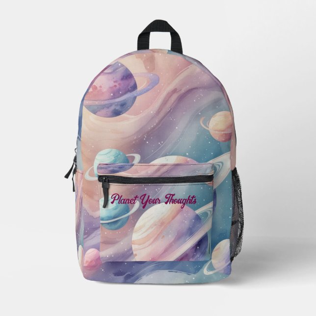 Pastel Galaxy Mist – Soft Planet Backpack (Front)