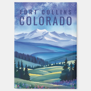 Pastel Galaxy Mountain Landscape Tourist Travel Magnet
